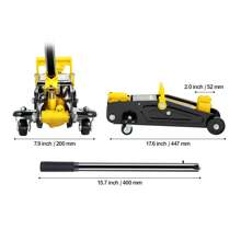 Low Profile Floor Jack, Heavy Duty Aluminum Hydraulic Racing Floor Jack, Hydraulic Car Jack, Single Dual Piston Quick Lift Pump, Height Lifting Range (Yellow) - 2 Ton (4400 Lbs), Iron, Single Piston - View 9