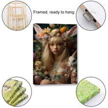 1 Piece Easter Pattern Canvas Wall Art Paintings For Living Room - Canvas Framed Print Wall Artworks Bedroom Decoration Office Wall Decor - Multicolor - View 2