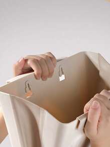 1 件适用于厨房橱柜门的悬挂式折叠垃圾桶，悬挂式厨房垃圾桶，壁挂式食物垃圾桶容器，适用于浴室厨房橱柜书桌抽屉卧室的垃圾袋架，多功能浴室垃圾桶，橱柜悬挂式垃圾存储，无需弯腰，汽车垃圾存储，厨房，家庭 - 彩色 - 查看 4