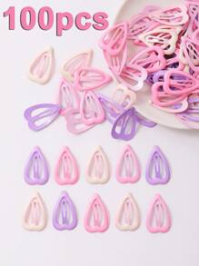 100 piezas/50 piezas/20 piezas/10 piezas/4 piezas Pinzas para el cabello de metal con estilo para niña en variados colores de moda y alegría, adecuadas para la vida diaria, el peinado recogido, la decoración, regalo ideal de vacaciones en las cuatro estaciones, de colores aleatorios