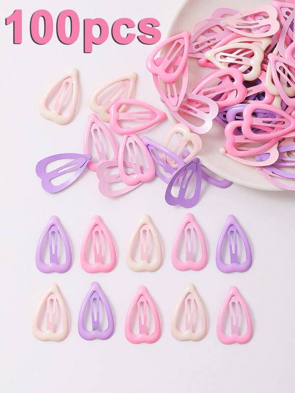 100pcs/50pcs/20pcs/10pcs /4pcs Cute Girl_various Metal Hair Clips Fashion Classic Dopamine Color Hair Clips Suitable For Daily Life Broken Hair, Bun, Style Decoration Beautiful Girl Hair Clip Holiday Gift Four Seasons Universal Color Random