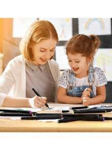 12/24/30/36 Colors Christmas Decoration Pens, With Colored Artist Markers, Dual-Tip Art Markers, Dual-Tip Sketch Markers And Permanent Markers - Suitable For School, Painting, Coloring, Sketching, Card Making, Adult And Kids Illustration, Dual-Tip Markers, Children Art - Multicolor - View 4