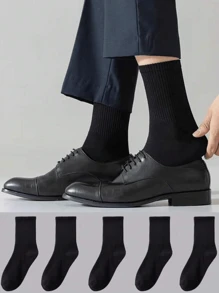 20 Pairs/15 Pairs/10 Pairs/5 Pairs/3 Pairs /1 Pair Men Crew Black Socks Tube Sports & Casual Socks, Fall - Black - View 13