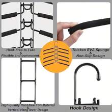 1 Pc Space-Saving 5-Layer Magic Hanger - Non-Slip, Foldable Metal Clothes Organizer For Dorms & Wardrobes - Black - View 10