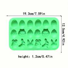 1 pieza de molde de silicona de huevo de Conejo de Pascua de color aleatorio, molde para caramelos, gelatinas, pasteles, gofres, rosquillas, chocolates, molde de pastel con forma creativa, molde para velas, molde para hacer jabón, artesanía con arcilla, multiusos para manualidades