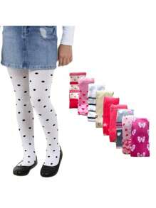 kit 4 Meia Calça Inverno Frio Estampa Infantil Fio 40 Até Tam 12 - Multicolorido - Visão 6