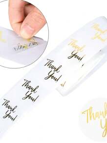 500张/卷透明“谢谢”贴纸，简约实用，多用途