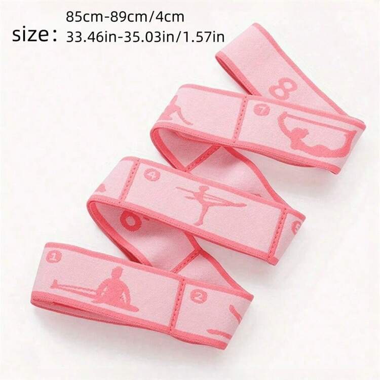 1 pieza Banda elástica de resistencia de yoga con correa de tracción y secciones múltiples, para entrenamiento de danza adulta, gimnasio doméstico, Pilates, ejercicio, cinturón de fitness, accesorios de gimnasio y deporte - Multicolor - Añade 3