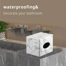 1 件纸巾盒，升级为 99% 兼容大尺寸，尺寸为 5.82 * 5.51 * 5.51 英寸，现代纸巾盒，皮革干纸巾盒，适用于浴室梳妆台、床头柜、餐桌和书桌。