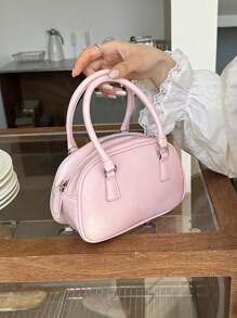 2026 Spring/Summer New Cute Mini Handbag, Crossbody Bag, Shoulder Bag, Bowling Bag, Crossbody Bag, Small Square Bag Business Women's Leisure Fashion Daily Commuter Bag, Suitable For Work, Shopping, Dating, Travel, College Students, Women's Bag, Daily Use - Pink - View 5