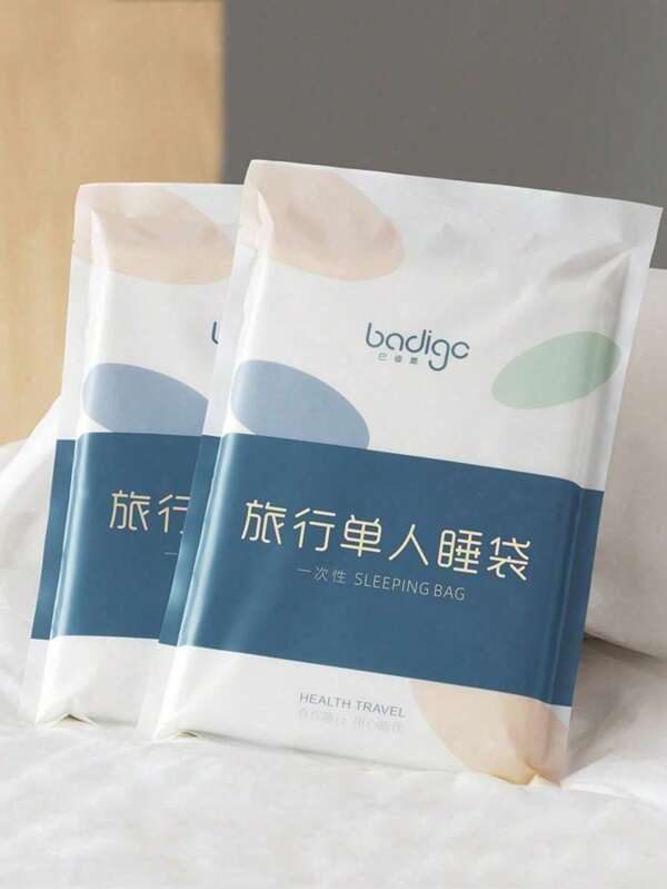 1 pieza Saco de dormir desechable para dos personas, sábanas y fundas de almohada de hotel de viaje, portátil, ropa de cama