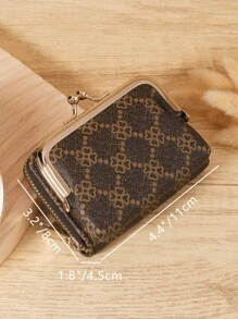 Stylish Coffee Brown Purse For Women, Premium Leather Wallet With Multi-Card Slots, Zipper Closure, And Detachable Wrist Strap - Foldable Travel Bag And Card Holder For Credit Cards, Bank Cards, And Coins, Great For Gifts, Travel Essentials, Daily Use, And School, Fashionable And Practical Bag With Vintage Floral Design For All Occasions - Coffee - View 4