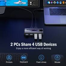 Lemorele USB KVM Switch Adapter USB 3.0 Switcher 2 Input 4 Output USB Switch KVM Switcher Printer Sharer For Computer Keyboard