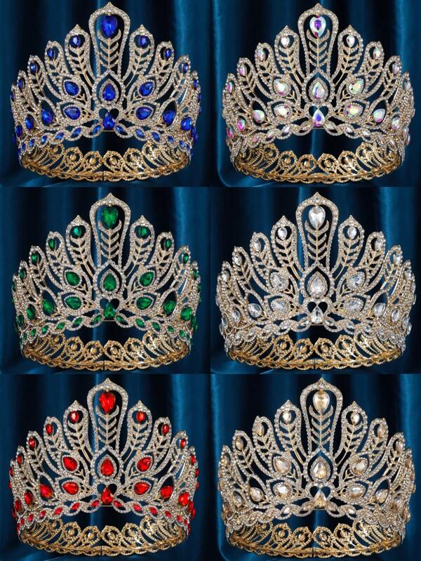 Corona para mujer, corona de reina barroca - Tiara de cristal y oro para boda, cumpleaños, coronación de pastel, disfraz de reina para fiesta de Halloween, graduación, Navidad