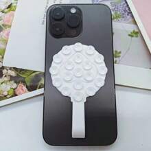 1pc Silicone Double-Sided Suction Cup Phone Case Adhesive Bracket, Strong Adhesion, Anti Slip Multifunctional Phone Bracket, Heart-Shaped Solid Color, With Hanging Ears, Easy To Clean, No Discoloration, Travel Essentials, Sports School Supplies, Vacation Camping, Vacation Essentials, Vacation Accessories - Multicolor - View 12