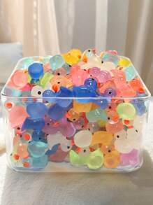50pcs Luminous Resin Mini Animals, Glow-In-The-Dark Ducks & Figurines, Suitable For Garden, Party, Miniature Landscape, Aquarium, Dollhouse Decor (Random Design) Outdoor Decor Garden Decor Home Decor