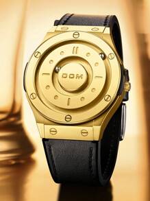 DOM 1pc Fashionable Advanced Technology Men's Watch, Mirrorless Magnetic, Silicone Strap Waterproof Quartz Sports Watch, Personalized Men's Sports Watch, Suitable For Wearing, Christmas Gift For Friends - Shape - View 7