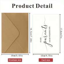 1pc Wedding Greeting Card & Invitation, Thick Sensory Paper, A Romantic Gift For Him Or Her, Suitable For Anyone, 5*7 Inches + Envelope