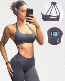 LEGGINS + CROP TOP MONSTER  LEVANTA GLUTEOS GYM SEXY BRA CON BROCHE EN ESPALDA  CONJUNTO DEPORTIVO DE MUJER