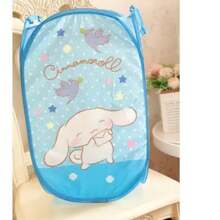 1pc Sanrio Kawaii Foldable Storage Bag, Hello Kitty Or Kuromi Design Laundry Basket, Dirty Clothes Hamper - Multicolor - View 5