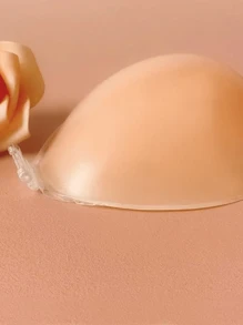 粘胶文胸粉色粘胶隐形无肩带硅胶聚拢文胸适合露背穿着 - 杏色 - 查看 4