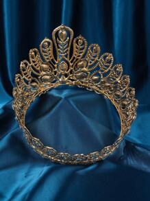 Crown For Women, Baroque Queen Crown - Crystal Gold Tiara For Wedding Birthday Topper, Queen Crown For Costume Party Prom Gift - Multicolor - View 12