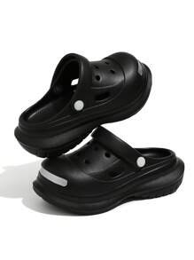 Fashionable Women's Thick Bottom Hollow-Out Sandals, New 2025 Model, Closed Toe Breathable Beach Flip Flops, Outdoor Wear - Black - View 2