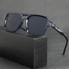 HBK 双梁设计眼镜 大方形 CP+PC 框架 复古装饰眼镜 节日礼物 摄影道具眼镜