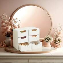 1 个 3 层白色抽屉式收纳盒，多功能办公用品，PP 材质收纳盒，用于零食、玩具、珠宝、化妆品、桌面收纳盒，适用于办公桌、书房、学校，完美的复活节礼物