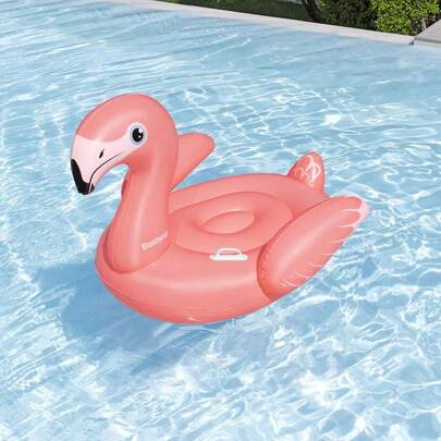 Importadora La Merced Flotador Montable Flamingo Salvavidas Infantil 1.38 mts Largo Inflables Flotador para Piscina Flotador Acuatico
