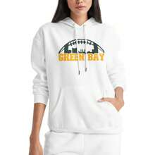 Sudadera con capucha de manga larga para mujer con el logo de Green Bay Football Skyline - Blanco - Ver 1