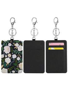 1PC Leather Card Holder Keychain With Customized Photo Sublimation - Personalized PU Leather Luggage Tag Keychain, Hot Pressed Blank Card Holder, Customized Couple, Family Photo, Special Surprise Gift For Girlfriend, Boyfriend, Father, Mother, Husband, Wife