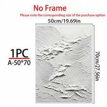 1pc Abstract Ocean Waves Textured Acrylic Painting, Hand-Painted White Wave Art, Frameless, Space & Fantasy Themed, Elegant Wall Decor For Living Room, Entryway, Office, Reception Area