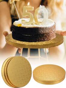 1pc Cakebon Round Cake Drum, 12 Inch Diameter, 1/2 Inch Thick, Sturdy Cake Corrugated Paperboard For Multi-Tier Cake, Suitable For Birthday Party, Family Gathering, Wedding Cake Decoration, Baking Decoration Tray