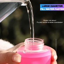 WRELS 1入組150ml/250ml/500ml薄荷藍色可摺疊攜帶式運動軟水瓶，適合男女用於跑步、露營和健身