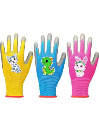1 Par de Guantes de Jardín - Forro Elástico Tejido, Resistente al Agua/Suciedad, Antideslizante y Palma Recubierta de Goma de Látex, Proporcionando Máxima Protección, Color y Estilo Aleatorios