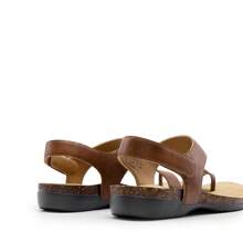 Women's Cork Footbed Sandals Comfortable Arch Support Casual Thong Flat Sandals Simple Design For Summer Dress Shoes - 咖啡棕 - 查看 7