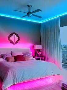 1 pieza Tira de luces LED RGB, alimentada por USB, color y brillo ajustables, múltiples modos, apta para TV, habitación, iluminación decorativa de escaleras, sala de juegos, dormitorio, decoración para fiestas en el hogar