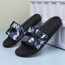 Plus Size Men's New Breathable Sandals, Lightweight Slide Slippers, Non-Slip Outdoor Wear, Korean Style Beach Shoes, Odor-Resistant Comfortable EVA Slip-On Casual