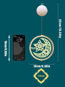 LED发光星月挂饰，室内窗饰，氛围照明，需电池，节日装饰 - 彩色 - 查看 4