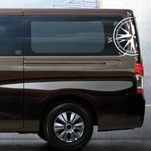 Van Body Side Stickers Car Camper RV Motorhome Caravan Minivan Cargo Graphics Compass Decor Decals Cover Auto Tuning Accessories - one-size - View 3