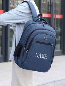 1Pc Customized Large Capacity Backpack For Autumn And Winter, Men's And Women's Student Computer Bag, Multi Pocket Waterproof And Wear-Resistant Commuting Backpack, Valentine's Day Gift,Back To School, For Business Casual Office Travel Student Men - Multicolor - View 8