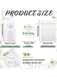 15pcs Heart Shaped Bubble Tube Wedding Party Favors, Including 5pcs Bubble Bottles 5pcs Cards 5pcs Organza Bags, No Liquid, Suitable For Bridal Showers, Guest Gifts, Anniversaries, Weddings, Birthday Party Supplies, Graduation Anniversary Party Decoration Supplies