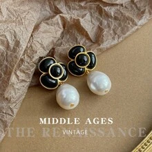 Hoa tai đính ngọc trai giả phong cách Baroque nhẹ, thích hợp để đeo hàng ngày - 3470 - Xem 6