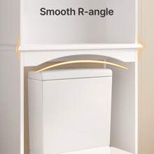 66"Over-The-Toilet Storage Cabinet With Adjustable Shelves, Freestanding Bathroom Organizer, Space-Saving Design For Bathroom Essentials, Open Shelf And Cabinet Combo - White - View 2