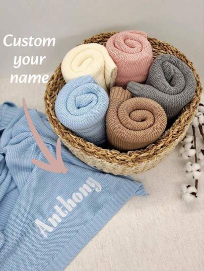 Customized Outdoor Embroidered Blanket, Personalized Embroidered Name Blanket, Embroidered Throw Blanket. Camping, Customized Knitted Blanket, Embroidered Name Blanket, Birthday Gift, Washable & Comfortable, 100cm*100cm, Back To School Season/Back To School Party, Comfortable Customization, Unique, Personalized Ideal Gift, Suitable For Him, Her, Boyfriend, Girlfriend, Dad, Mom, Friends, Family