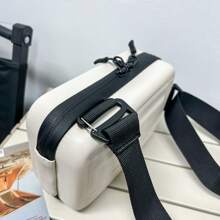 1pc PU Leather Casual Crossbody/Shoulder Bag, Water Resistant, Zipper Closure, For Men, Shopping/Party/Clubbing Sling Bag - White - View 4