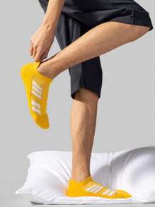 1/3/5/10 Pares de Meias Esportivas Masculinas, Design Listrado em Verde Água, Meias Tornozelo para Primavera/Verão, Meias Finas e Respiráveis para Corrida, Confortáveis para Fitness, Esportes, Atividades Diárias ao Ar Livre