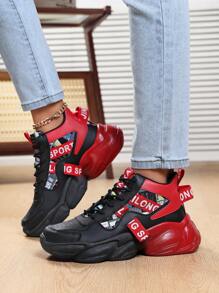 Women's Casual Comfort High-Top Sneakers, Outdoor Running Thick Sole Basketball Shoes