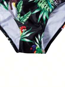 Women High Wasit Swim Trunks, Coloful Printing Swimming Pants, Plus Size Swimsuit Bottoms, Female Holiday Beachwear - Army Green - View 4